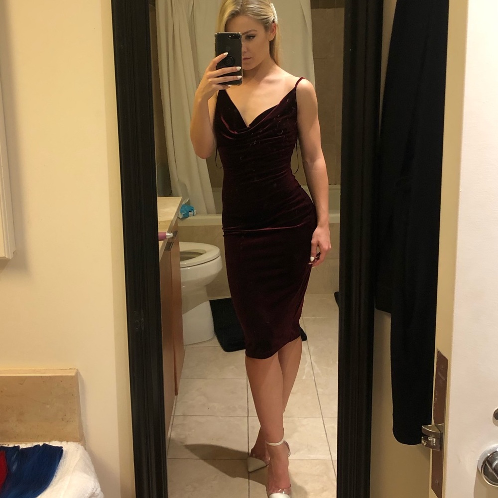 Velvet midi dress